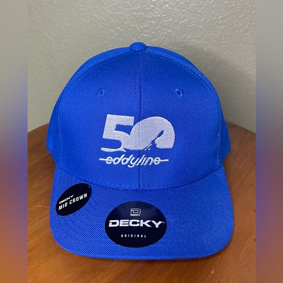 New 50 year Anniversary Eddyline Kayaks Hat Decky Original Mid-Crown SnapBack - Picture 1 of 6